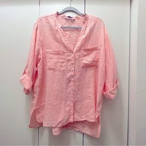 Coral linen Zara shirt!